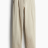 Beige Regular Fit Cotton Pants