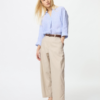 wtp-002-beige-tapered-1 Cotton Tapered Trousers - Beige